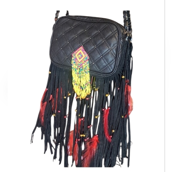 Handbags - Black Fringe Crossbody Bag